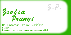 zsofia prunyi business card